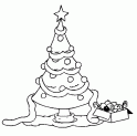 dibujo Arbol de Navidad y caja adornos