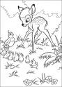 dibujo Bambi y la familia perdiz