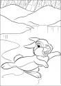 dibujo Conejito Patinando en lago Helado