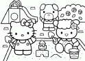 dibujo Hello Kitty con sus amigos