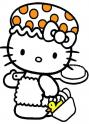 dibujo Hello Kitty con un cesto