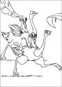 dibujo Los Cachorros montan en Avestruces