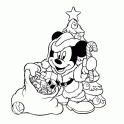 dibujo Mickey de Papa Noel