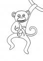 dibujo Mono comiendo un pltano