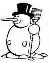 dibujo Mueco de Nieve con sombrero