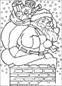 dibujo Papa Noel entrando por la chimenea