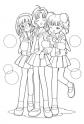 dibujo Sakura y amigas a la escuela