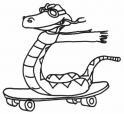 dibujo Serpiente patinando