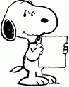 dibujo Snoopy prepara un discurso