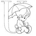 dibujo Umbrella  letra U