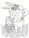 dibujo Winnie con una careta de Conejo
