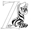 dibujo Zebra letra Z