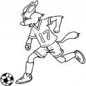 dibujo Zorrito jugando al futbol