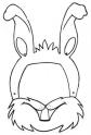 dibujo Mscara de conejo riente ,colorear y recortar