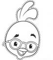 dibujo Mscara de pollito con gafas ,colorear y recortar