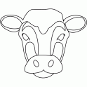 dibujo Mscara de vaca ,colorear y recortar