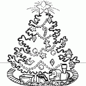 dibujo Abeto de Navidad con tren de juguete