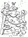 dibujo Adornando Arbol de Navidad