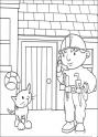 dibujo Bob el constructor con gatito