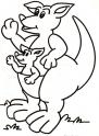 dibujo Canguro con cria 02