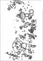dibujo Dora y el Monito de Fiesta
