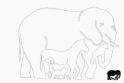 dibujo Elefante, Caballo, Perro