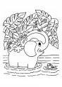 dibujo Elefante bañandose 01