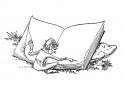 dibujo Elfo con libro