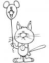 dibujo Gato con globo