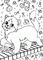 dibujo Gato pianista