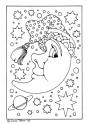 dibujo Luna con gorro