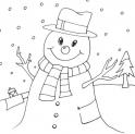 dibujo Mueco de Nieve brazos ramas
