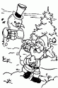 dibujo Mueco de Nieve recibe regalo