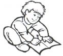 dibujo Niño estudiando 01