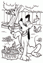 dibujo Pluto y los pajaritos