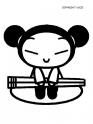 dibujo Pucca con palitos chinos