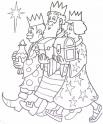 dibujo Reyes Magos con regalos y presentes