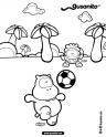 dibujo Wippo y Wero futbolistas