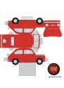 dibujo Fiat 600 Rojo