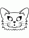 dibujo Mscara de gato, colorear y recortar