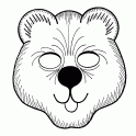 dibujo Mscara de oso ,colorear y recortar