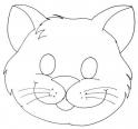 dibujo Máscara de simpático gato ,colorear y recortar